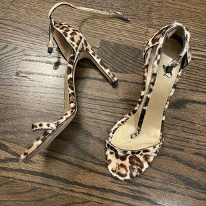 Stuart Weitzman Nudist calf hair Leopard Print Heeled sandals